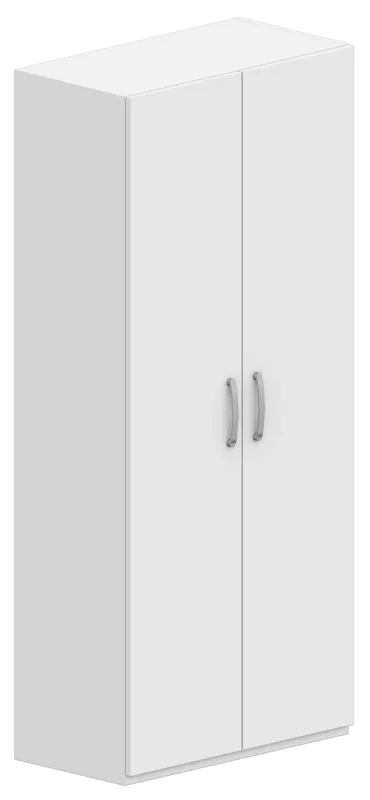 Skříň policová, dvířka 80x42x180cm - Bílá