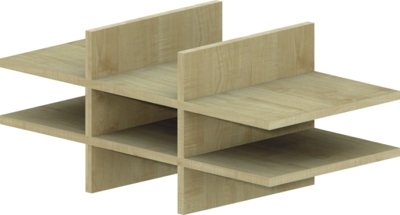 Policová vložka do skříně 76,3x37x33,3cm - Šedá