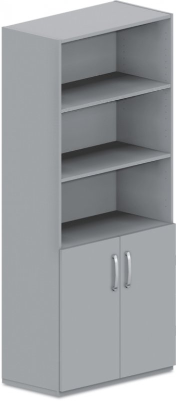 Skříň policová, dvířka/nika 80x42x180cm - Šedá