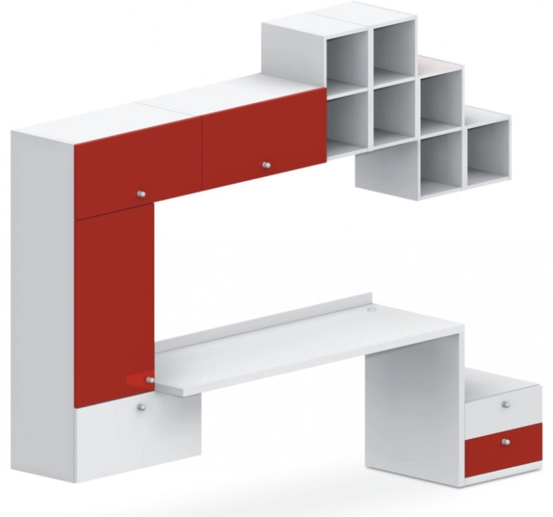 Stolová sestava 280x55x220cm - Chilli red