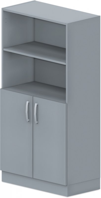 Skříň policová, dvířka/niky 80x42x152,5cm - Šedá