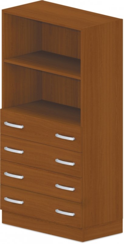 Skříň policová, zásuvky/niky 80x42x152,5cm - Šedá