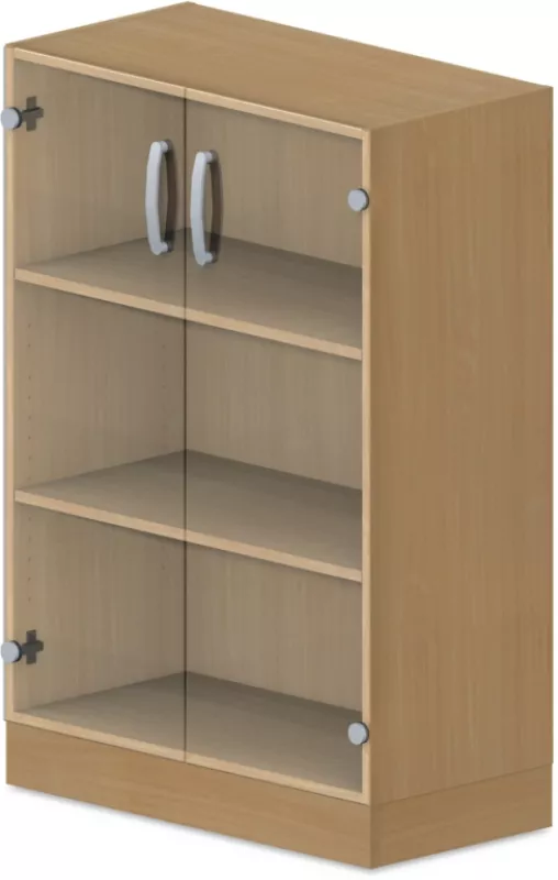 Skříň policová, prosklená dvířka 80x42x117,5cm - Wenge