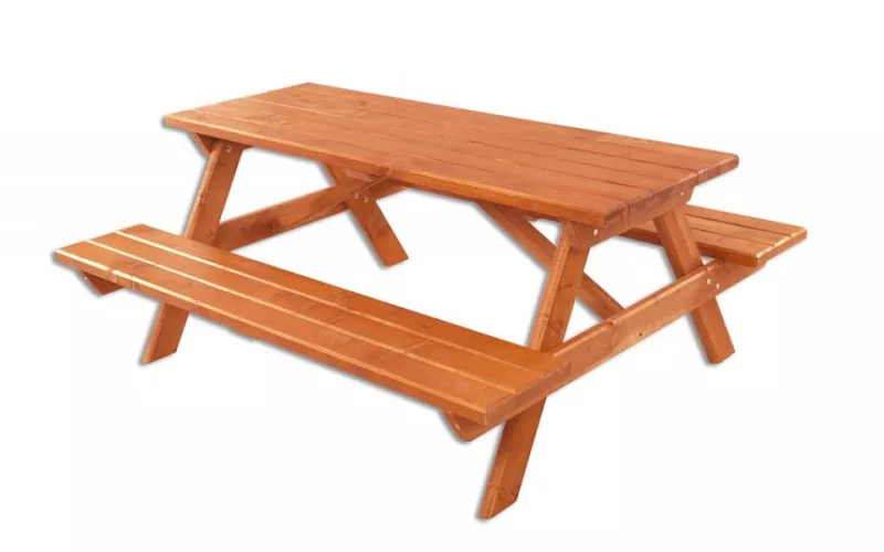 LARA - zahradní set z masivního smrkového dřeva  157x68x140  - Ořech