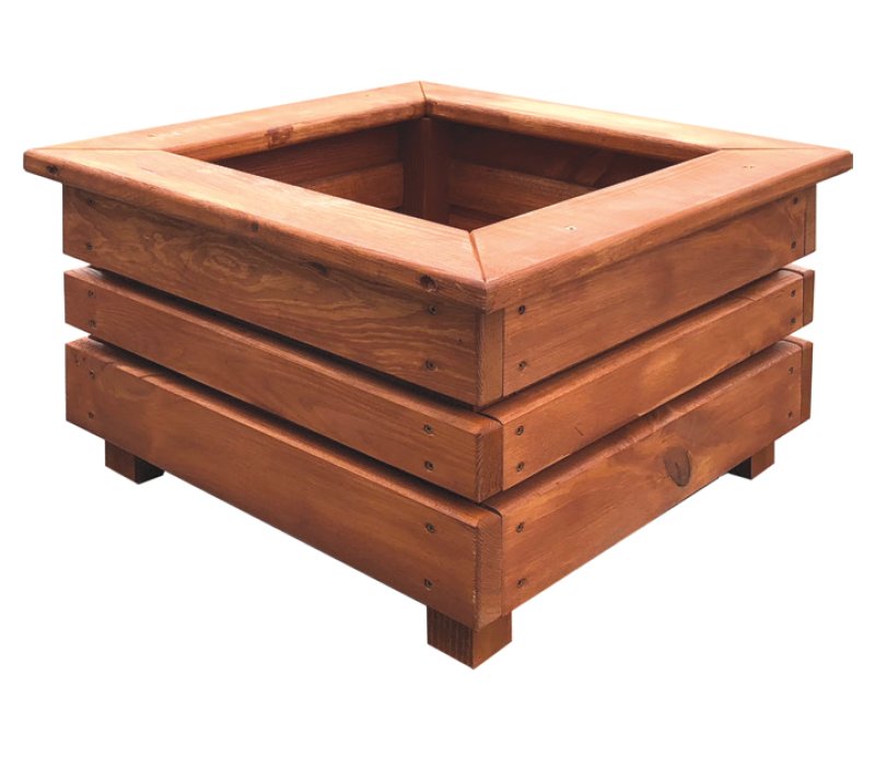 Květináč FLORA  čtvercový z masivního smrkového dřeva 54x54x36cm - Dub 