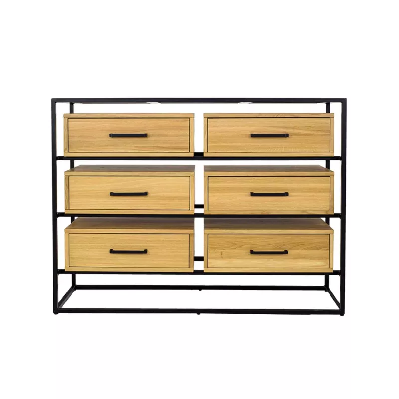 Komoda kombinovaná z masívneho prírodného dubu 82x42x60cm - Dub medový