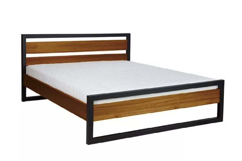 Postel z masivního přírodního dubu, jednolůžko 140x200cm - Dub brendy