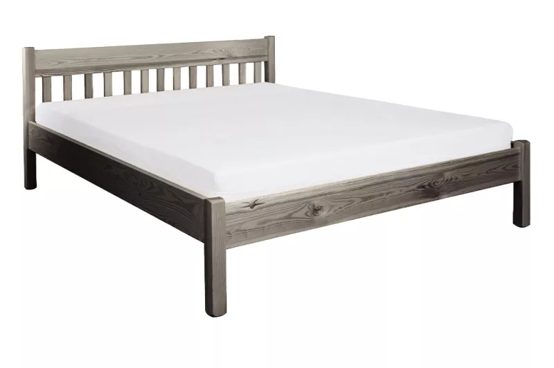 Postel z masivní borovice, dvoulůžko 180x200cm - Šedá