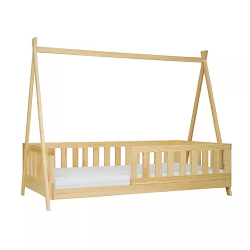 Dřevěná dětská postel z masivní přírodní borovice 90x180 cm - Borovice přírodní