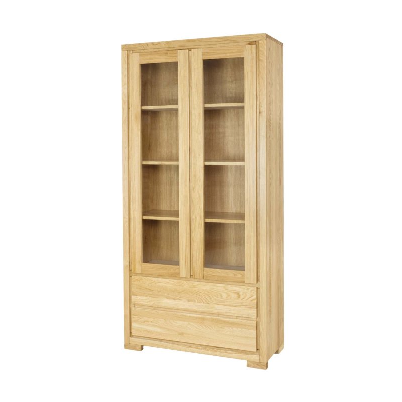 Prosklená vitrína z masivního přírodního dubu 95x40x195cm - Dub medový