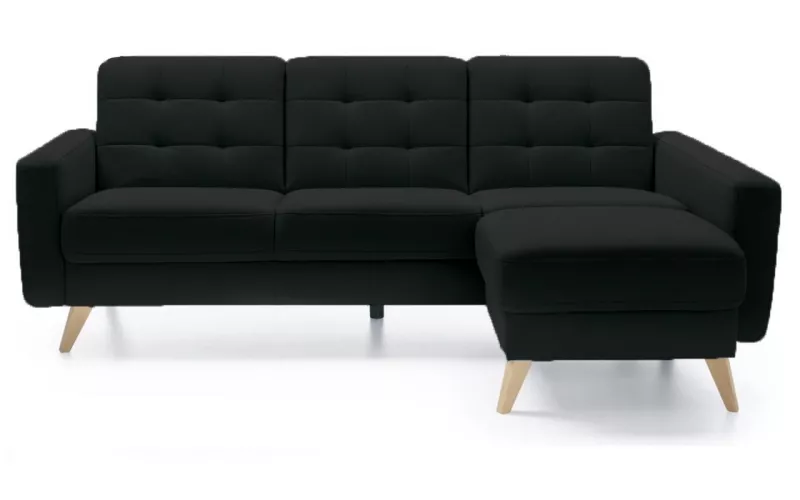 NAPPA rohová sedací souprava 222x156x87 - Černá