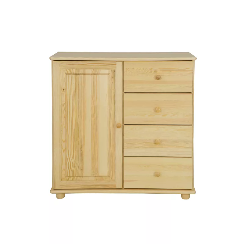 Komoda kombinovaná z masívnej borovice 100x47x100cm - Orech