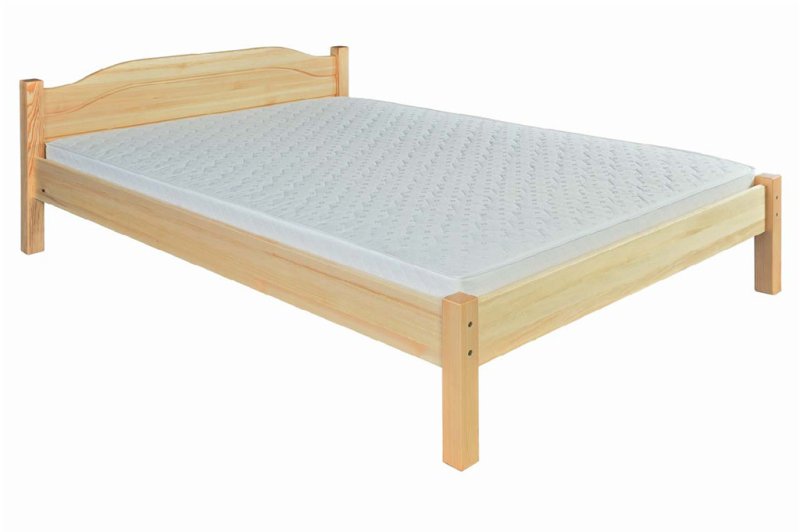 Posteľ z masívnej borovice, dvojlôžko 140x200cm - Sivá