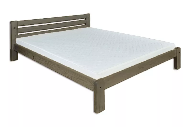 Postel z masivní borovice, jednolůžko 120x200cm - Šedá