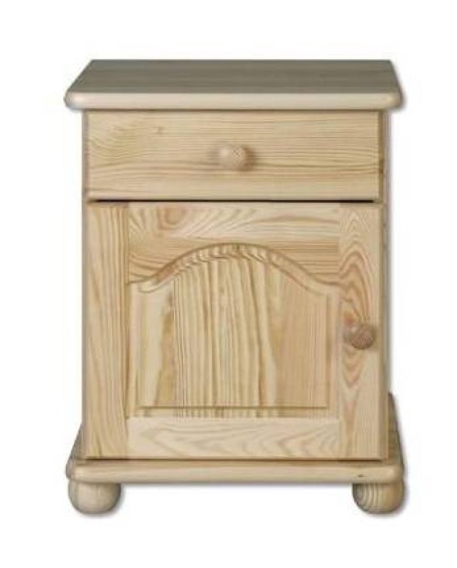 Noční stolek z masivní borovice 42x35x55cm - Šedá