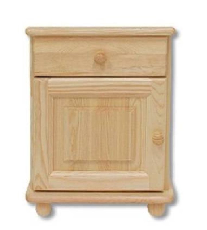 Noční stolek z masivní borovice 42x35x55cm - Šedá