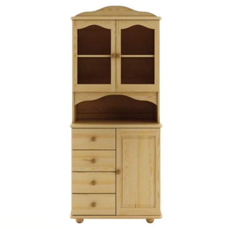 Vitrína z masivní borovice 80x47x190cm - Ořech