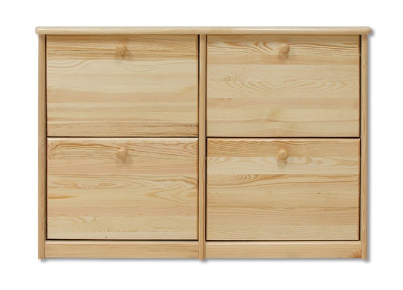 Botník s výklopnými zásuvkami z masivní borovice 110x29x80cm - Šedá