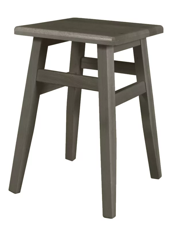 Dřevěný taburet v.45cm - Šedá