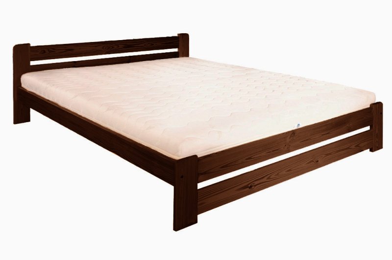 Postel z masivní borovice, dvoulůžko 140x200cm - Šedá