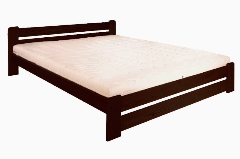 Postel z masivní borovice, dvoulůžko 140x200cm - Šedá