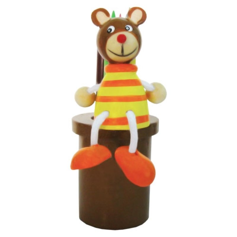 Dřevěný stojánek na tužky II - Medvídek