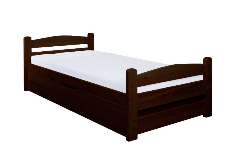 Postel z masivní borovice s výklopným úložným prostorem 90x200cm - Šedá