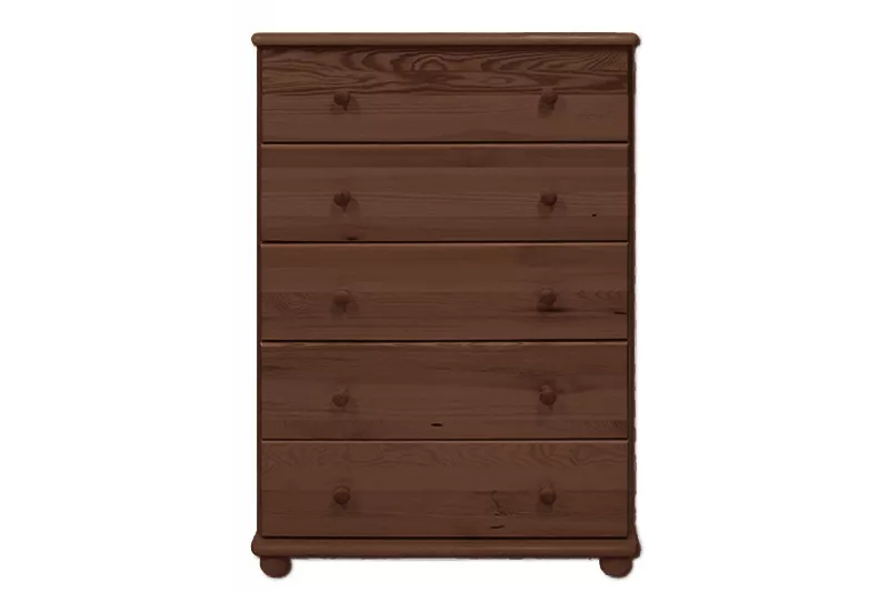 Komoda zásuvková z masívnej borovice 80x47x122cm - Orech