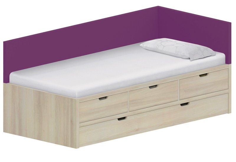 Dětská postel 90x200cm s úložným prostorem Anna -  Chilli red