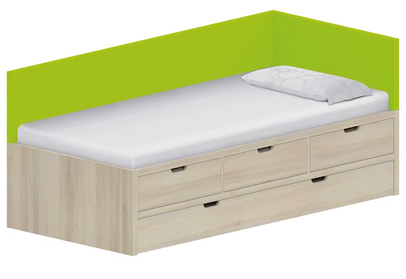 Dětská postel 90x200cm s úložným prostorem Anna -  Chilli red