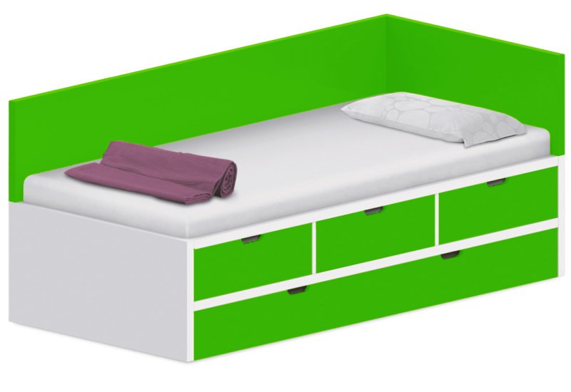 Dětská postel 90x200cm s úložným prostorem Anna - Chilli red