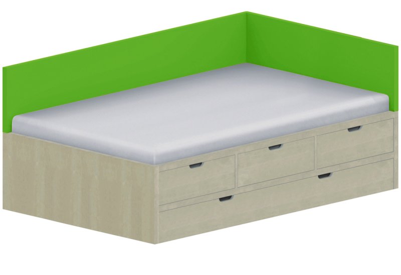 Dětská postel 120x200cm s úložným prostorem Anna - Chilli red