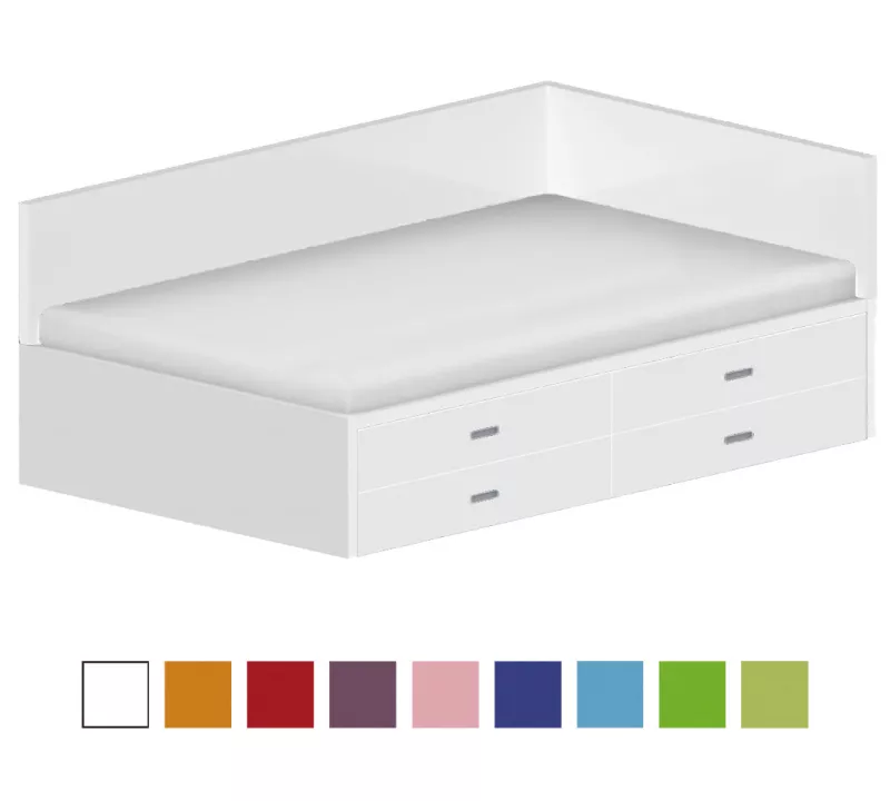 Dětská postel 120x200cm s úložným prostorem Gita - Brillint white