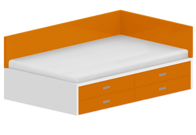 Dětská postel 120x200cm s úložným prostorem Gita - Chilli red
