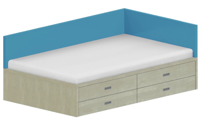 Dětská postel 120x200cm s úložným prostorem Gita - Chilli red 