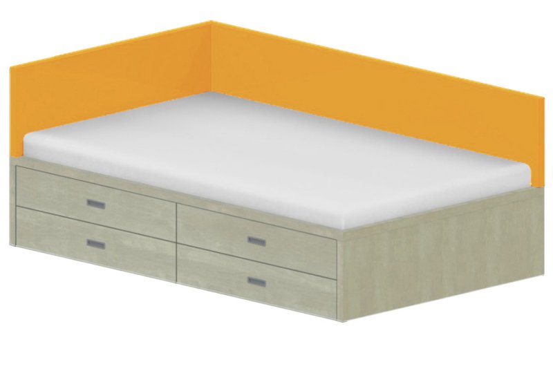 Dětská postel 120x200cm s úložným prostorem Gita - Chilli red 