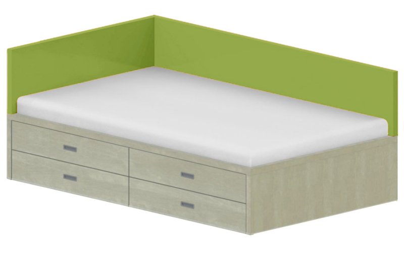 Dětská postel 120x200cm s úložným prostorem Gita - Chilli red 