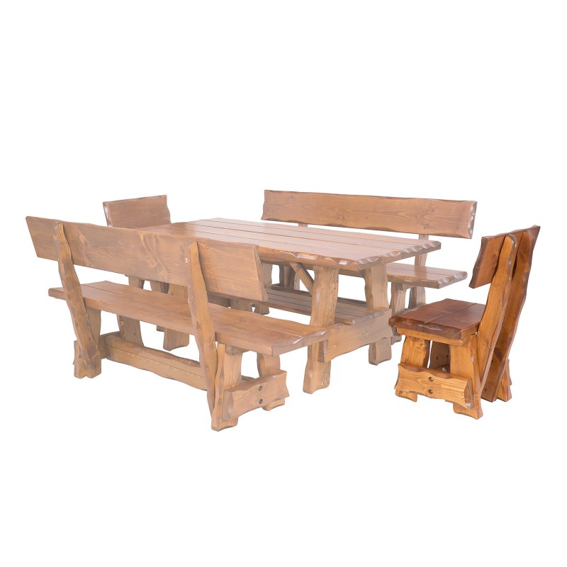 Zahradní židle ze smrkového dřeva, lakovaná 55x53x94cm - Ořech lak