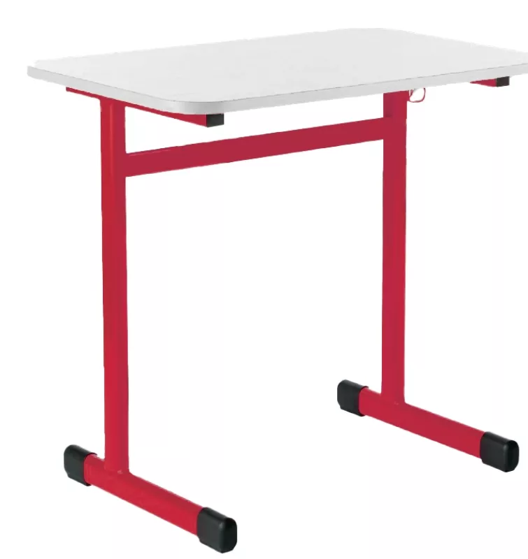 Školní stůl TITAN jednomístný bez košíku - v. 59 cm -  Červená/Bílá