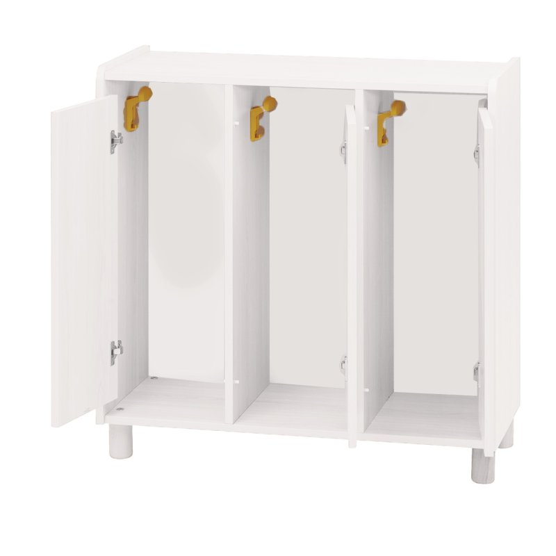 Úložný prostor se třemi oddělenými přihrádkami na šaty - Bílá