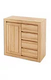 Komoda kombinovaná z přírodního buku 90x41x90cm - Rustikal