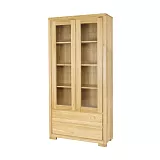 Prosklená vitrína z masivního přírodního dubu 95x40x195cm - Dub brendy