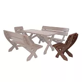 MARIO - zahradní židle z masivního smrkového dřeva 48x62x89cm - Ořech