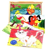  Dřevěná sada puzzle - Kachna