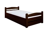Posteľ z masívnej borovice s výklopným úložným priestorom 90x200cm - Orech