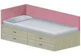 Dětská postel 90x200cm s úložným prostorem Gita - Rose Pink