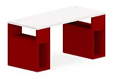 Stůl s úložnými podnožemi 160x70cm - Chilli red