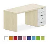 Stôl so zásuvkovým kontajnerom 160x70cm - Brillint white