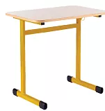 Školní stůl TITAN jednomístný bez košíku - v. 76 cm -  Žlutá/Buk 13